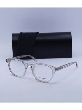 Saint Laurent SL588 003 Square Eyeglasses 50mm – Transparent Beige